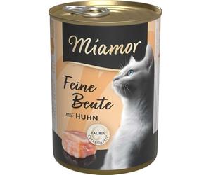 MIAMOR - Presa Fina | Comida húmeda para Gatos Adultos con 7 Tipos de Carne y despojos. Alimento Completo sin Cereales con taurina en Lata sin aditivos Artificiales | 12 x 400 g de Pollo