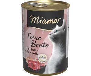 Miamor - Presa Fina | Comida húmeda para Gatos Adultos con 7 Tipos de Carne y despojos. Alimento Completo sin Cereales en Lata con taurina sin aditivos Artificiales | 12 x 400 g cóctel de Carne