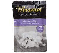 MIAMOR - Ragout Royale en Jelly - Gatito | Alimento húmedo para Gatos con trozos de Ragout. Alimento Completo en Bolsa Fresca sin Soja, colorantes y conservantes | 22x100g de Carne