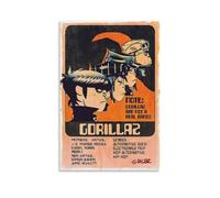 Mianm Póster de Gorillaz Música de Banda Vintage para Habitación, Arte de Pared Estético en Lienzo, Decoración de Dormitorio 30x45 cm (12x18 pulgadas)