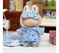 Mianyean Juego de ropa de cama de 17 cm para muñecas de macaron labufu de buenas noches, manta y almohada, juego de pijama acogedor para el hogar pequeño para personas