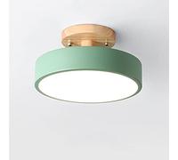 MIAOCDAM Lámpara De Techo De Montaje Empotrado con Decoración De Madera Nórdica, Lámpara De Techo Verde Redonda Acrílica, Adecuada para Baño, Guardarropa, Pasillo, Balcón, Luz De Techo,