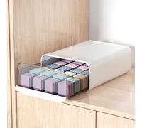 Miaocona Organizador de cajones blanco para calcetines, ropa interior, organizador de armario de plástico de 24 celdas con gran capacidad, caja de almacenamiento apilable para brasieres, bufandas,