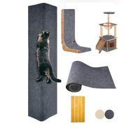 MIAOGE Tapete autoadhesivo recortable de 78.7 x 15.7 pulgadas, tapete rascador para gatos, repuesto de torres para gatos (gris oscuro, 1 unidad)