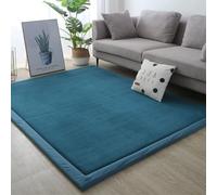 Miaogoo Alfombra de sala de estar, plegable, antideslizante, para dormitorio, sala de juegos, tatami para gatear, yoga, ejercicio, corralito de juegos (turquesa, 200 x 240 cm)