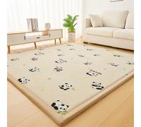 Miaogoo Alfombra de terciopelo coral de 3 cm de grosor, alfombra antideslizante para sala de estar, dormitorio, salón, guardería, alfombra de tatami suave para yoga y ejercicio (Panda, 150 x 200 cm)