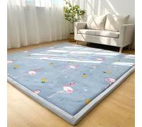 Miaogoo Alfombra de terciopelo coral de 3 cm de grosor, alfombra antideslizante para sala de estar, dormitorio, salón, guardería, alfombra de tatami suave para yoga y ejercicio (pájaro gris, 100 x 200