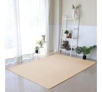 Miaogoo Alfombra moderna para sala de estar, alfombra de estudio extragrande, de pelo corto, antideslizante, para yoga, ejercicio, dormitorio, sala de estar (beige, 180 x 200 cm)