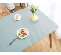 Miaogoo Mantel rectangular de piel sintética ajustable con bordes elásticos para exteriores, cocina, picnic, camping, fiesta, protector de mesa impermeable a prueba de aceite (140 x 90 cm, azul)