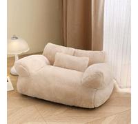 Miaogoo Sofá cama mullido para gatos y perros, cama extraíble para mascotas con bordes elevados, sofá cama calmante y acogedor tapete de dormir para perro con parte inferior antideslizante (90 x 52 x