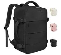 MIAOJIE Mochila de viaje para mujeres y hombres, mochila de transporte aprobada por aerolíneas, Negro -, S