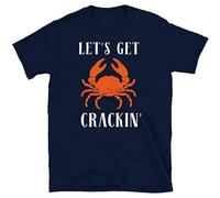 MIAOJUESI Let's Get Crackin' Crab Crustaceans Seafood Short-Sleeve Men T-Shirt Size L