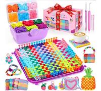 MIAOKE Juego de 478 Piezas de Tejido Colorido, Incluye Agujas de Atar y Anillos de Manualidades de Colores, Perfecto para Hacer Bolsos, Agarraderas y Pulseras de la Amistad