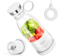 MIAOKE Licuadora PortáTil De 6 Cuchillas Para Jugos, Batidos Y Licuados, Minilicuadora De 350 Ml Con Pantalla Led, Recargable Por Usb, BateríA Recargable De 3000 Mah, Blanco