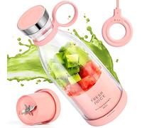 MIAOKE Licuadora portátil, licuadora portátil de moda para batidos y batidos de 11.5 onzas, mini botella mezcladora de jugo fresco magnética USB de carga rápida, llévala para viajes, al aire libre