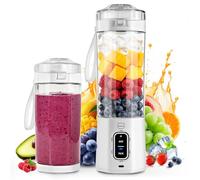 MIAOKE Licuadora PortáTil Para Smoothies, Recargable, De 700 Ml, Con FuncióN AutomáTica Y PulsacióN, Vaso Y Tapa De Viaje, 6 Cuchillas Afiladas, Máquina de Cocina, Color Blanco