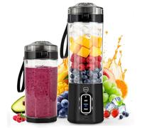 MIAOKE Licuadora PortáTil Para Smoothies, Recargable, De 700 Ml, Con FuncióN AutomáTica Y PulsacióN, Vaso Y Tapa De Viaje, 6 Cuchillas Afiladas, Máquina de Cocina, Color Negro