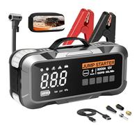 MIAOKE Paquete de potencia mejorado de arranque 9000A, 22 cilindros, tiempo de inflado rápido de 90 segundos, con iluminación LED, chip de IA, compresor de aire de 12 V, 150 PSI, para vehículos diésel