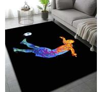 MIAOKEJIA Jugador de fútbol con Grafiti en 3D, Adecuado para Sala de Estar, habitación de niños, Sala de Juegos, decoración, Alfombra, sofá, Alfombra de Suelo