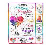 MIAOMANSENSTORE Manta Personalizada para mi Nieta de Abuela, papá, mamá, Morada, te Amo, Nieta, Regalo de cumpleaños y Navidad, Colcha de Cama Personalizada, Manta Polar