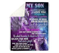 MIAOMANSENSTORE Manta Personalizada para mi Nieto de Parte del Abuelo, Abuela, Haz lo Mejor Que Puedas, ríe, ama, Vive, Lobo, Nieto, cumpleaños, Navidad, Manta de Cama Polar Personalizada