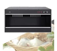 Miaomi - Cama para gatitos de invierno de temperatura constante, caja de incubadora de mascotas con humedad visual dinámica, con puerta transparente (negro)