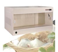 Miaomi - Cama para gatitos de invierno de temperatura constante, caja de incubadora de mascotas, ventilador de ventilación, beige-80-50-50