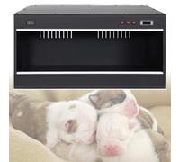 Miaomi - Caseta de humedad visual, caja incubadora para gatos/perros, para terapia de mascotas, incubadora de mascotas, con ventilador de ventilación/lámpara de calefacción (negro)