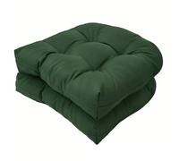 MIAOMI Cojines para Sillón, Juego de 2 Cojines de Mimbre para Sillas de Interior y Exterior Cojines de Asiento Capitoné Muebles de Mimbre para Patio Cojines(Dark Green)
