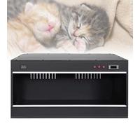 Miaomi - Incubadora de mascotas con calefacción, incubadora de gatitos, con iluminación LED, caja de alambre sellada, control de botón independiente (negro)