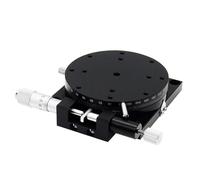 MIAOSHE Plataforma de ajuste de ángulo for carga pesada, eje R, mesa deslizante giratoria de 360 grados, micrómetro óptico de precisión manual Módulo(RS90-L)