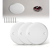 MIAOXY Placa de techo redonda de 5 pulgadas, cubierta metálica para detector de humo para caja eléctrica de 4 pulgadas, placa de pared en blanco para agujero de alarma de incendio, cubierta redonda de