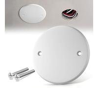 MIAOXY Placa de techo redonda de 5 pulgadas, cubierta metálica para detector de humo para caja eléctrica de 4 pulgadas, placa de pared en blanco para agujero de alarma de incendio, cubierta de caja de