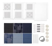 Miaoyak Sashiko - Kit de hilo y agujas, tela vaquera dedal, kit de bordado japonés soluble en agua, suministros de costura para principiantes