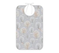 miaozhen Babero de poliéster para adultos, lavable a máquina, con bolsillo plegable para recogedor de alimentos, diseño para mujer, árbol lobezno, delantal de invierno gris para adultos