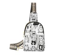 miaozhen Bad Toad Frog - Bolso bandolera vintage gris para hombre, lindo bolso para mujer, para viajes, rana Bad Toad Vintage Gris, Bad Toad Frog Vintage Gris