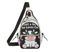 miaozhen Bandoleras laterales para mujer con texto en inglés "Just A Girl | Bolso bandolera moderno para mujer para correr, pescar