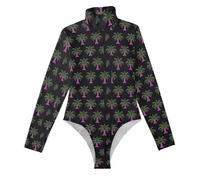 miaozhen Body de estilo gótico con palmera y perla negra para salir, tops sexys para mujer, Palmera de estilo gótico, color negro perlado, Large