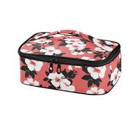miaozhen Bolsa de almuerzo para mujer, estilo hibisco, coral, floral, bolsa para llevar almuerzo