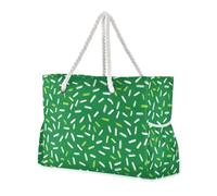 miaozhen Bolsa de playa familiar impermeable con cremallera, color verde malvavisco, para el trabajo, viajes, gimnasio, vacaciones