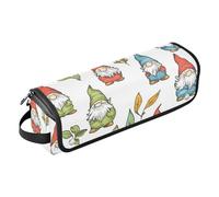 miaozhen Bolsa de viaje para herramientas para el cabello con alfombrilla resistente al calor, a prueba de polvo, para planchas planas, alisadores, rizadores, gnomos estilo garabato, bolsa de viaje