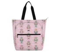 miaozhen Bolsa decorativa para niños, niñas, mujeres, cascanueces, soldado, niña, rosa, resistente al desgarro, resistente, reutilizable, biblioteca, comestibles, para escuela, trabajo, viajes