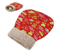miaozhen Bolsa para gatos para dormir, cueva para gatos, feliz cumpleaños, nave espacial y coches, túnel rojo, escondite para clima frío, acogedora, de felpa autocalentable, casita para gatos