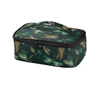 miaozhen Bolsa pequeña reutilizable de lujo libélula verde dorada y negra lonchera pequena para mujer