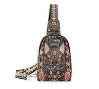 miaozhen Bolsas de cuerpo de bronce con diseño de animales y gatos de estilo marroquí bohemio para mujer, para viajes, estilo bohemio marroquí, feliz cumpleaños, animal, gato, bronce, Estilo bohemio