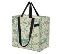 miaozhen Bolsas de lona de moda para cocina, bolsas de comestibles Momlife para mujer, kit de parto de maternidad, esencial, flor de pera blanca, patrón William Morris