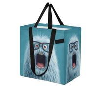 miaozhen Bolsas de lona impermeables para cocina, bolsas de comestibles, bolsa de compras casual para hombres, spa, ducha, necesidades divertidas de animales sorprendidos