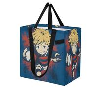 miaozhen Bolsas de lona para cocina, bolsa de comestibles, bolsa de alberca para mujer, accesorios de picnic, anime, rugby, niño, azul marino