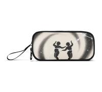 miaozhen Bolsas grandes de nailon para lápices, diseño de géminis, color negro y blanco, estuche de almacenamiento de lápices de gran capacidad, organizador de papelería para escuela secundaria
