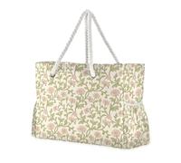 miaozhen Bolsas impermeables con cremallera para viajes con cremallera William Morris Vintage Pink Floral Bolsas de viaje para mujer, buenas para viajes, piscina, natación, playa, vacaciones